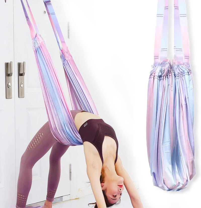 Elfzone Yoga Door Swing - Yoga Strap, Backbend Training Stretching Rope with Door Anchor, Flexibility Trainer Stretching Equipment Assist Stretch Strap for Fitness Gymnastics Dance Aerial Yoga Ballet - Image 1